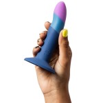 ROMP - DILDO IN SILICONE PICCOLO CON VENTOSA TRICOLORE 14 CM